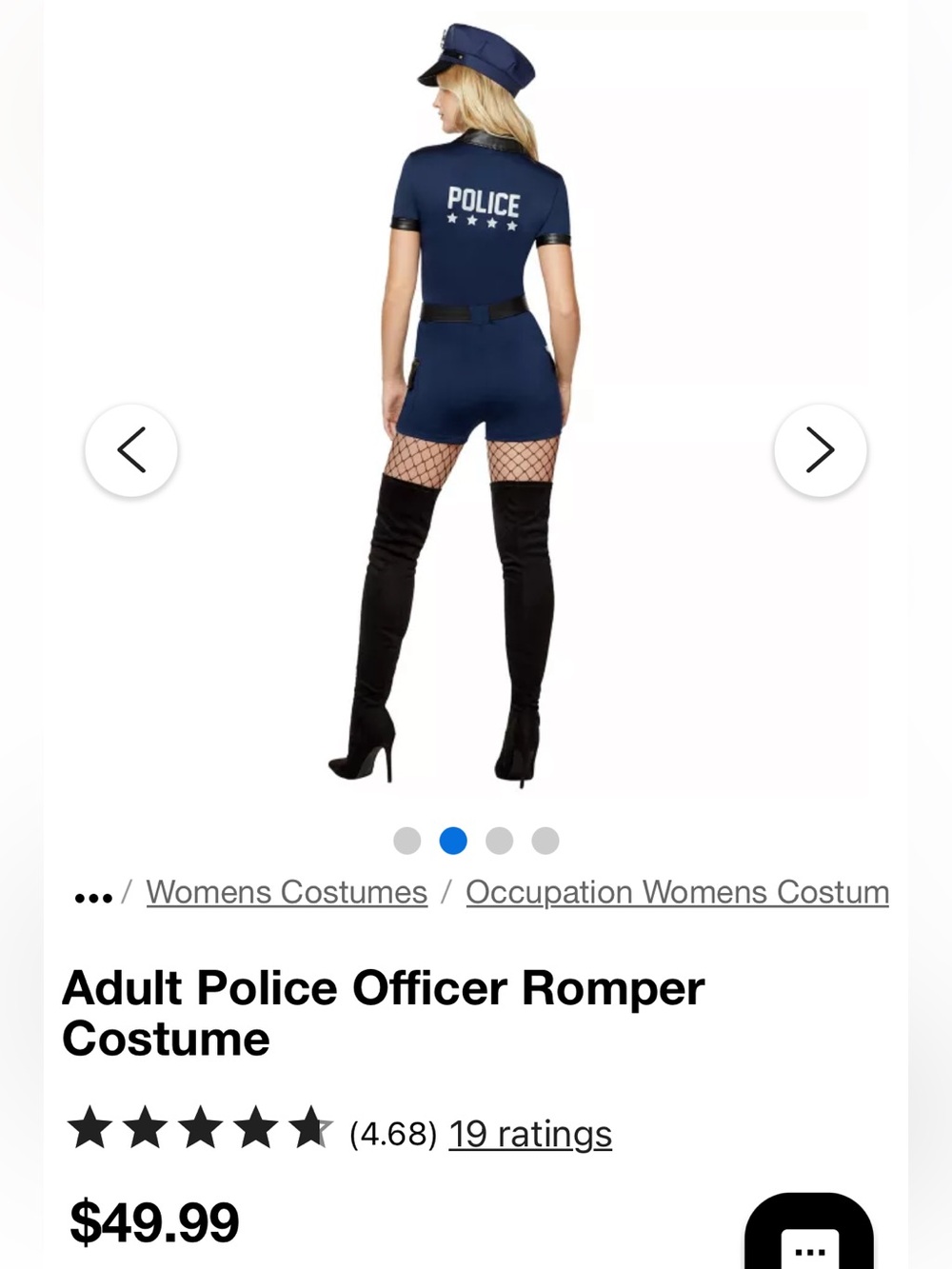 🌙 Spirit Navy Police-Inspired Women’s Romper Costume Extra Small - Picture 2 of 9